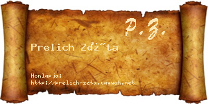 Prelich Zéta névjegykártya